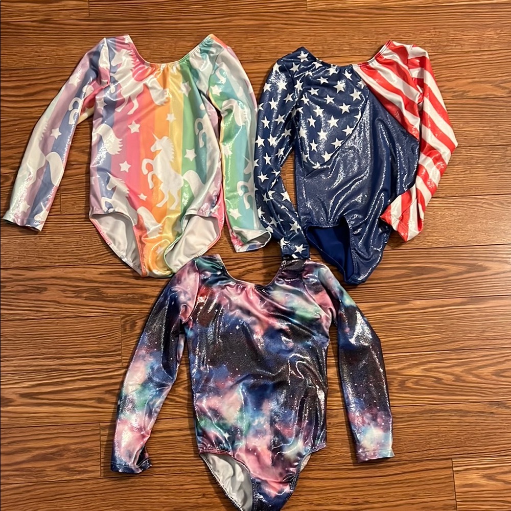 Girls Gymnastics Leotards - Bundle of 3 - Size 4-5 T
